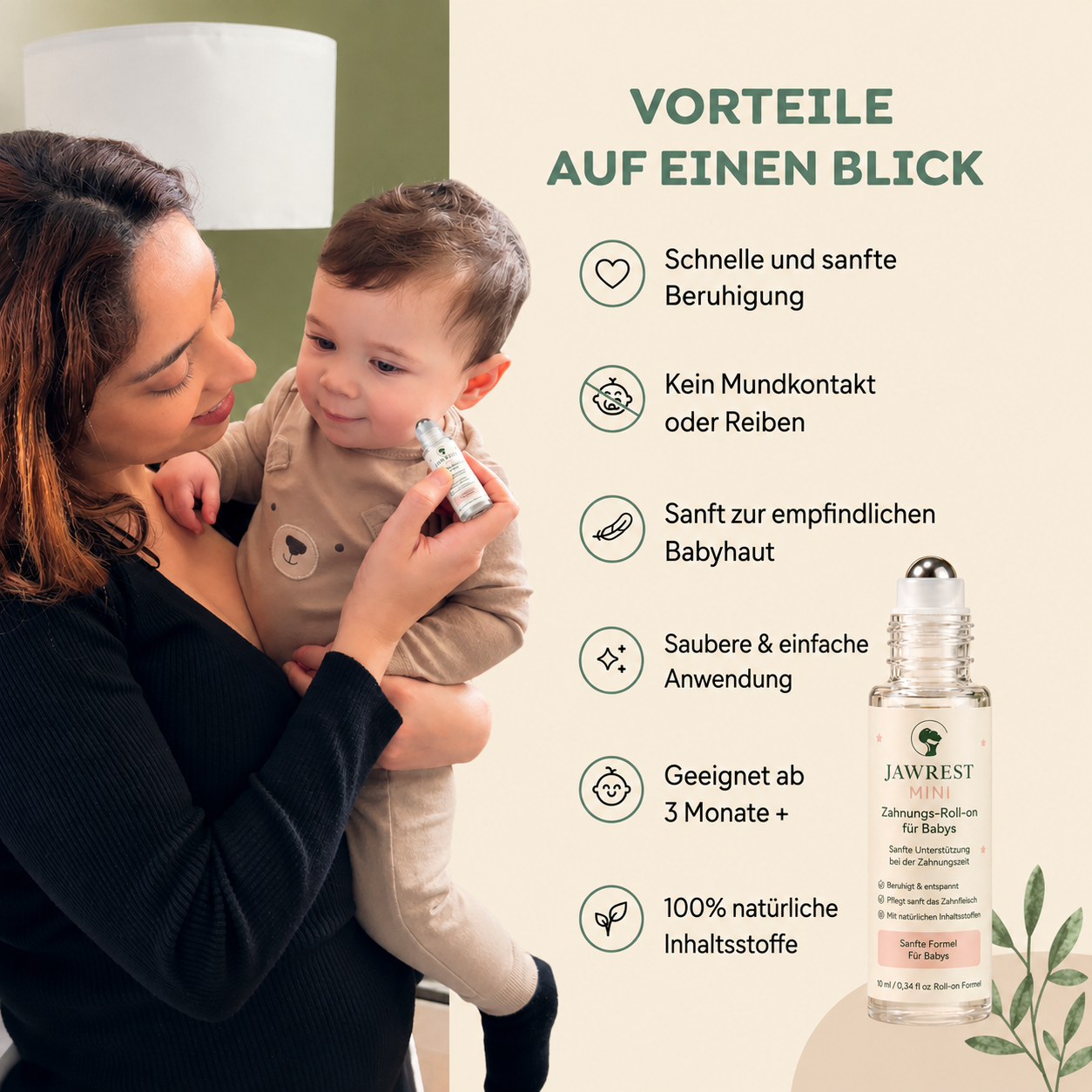 JawRest Mini Zahnungs-Roll-on für Babys - 1+1 Gratis