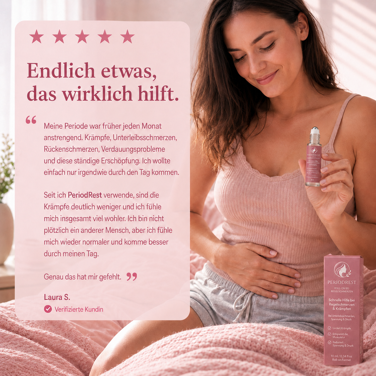 PeriodRest™ – 1+1 Gratis: Schnellhilfe bei Regelschmerzen & Unterleibskrämpfen