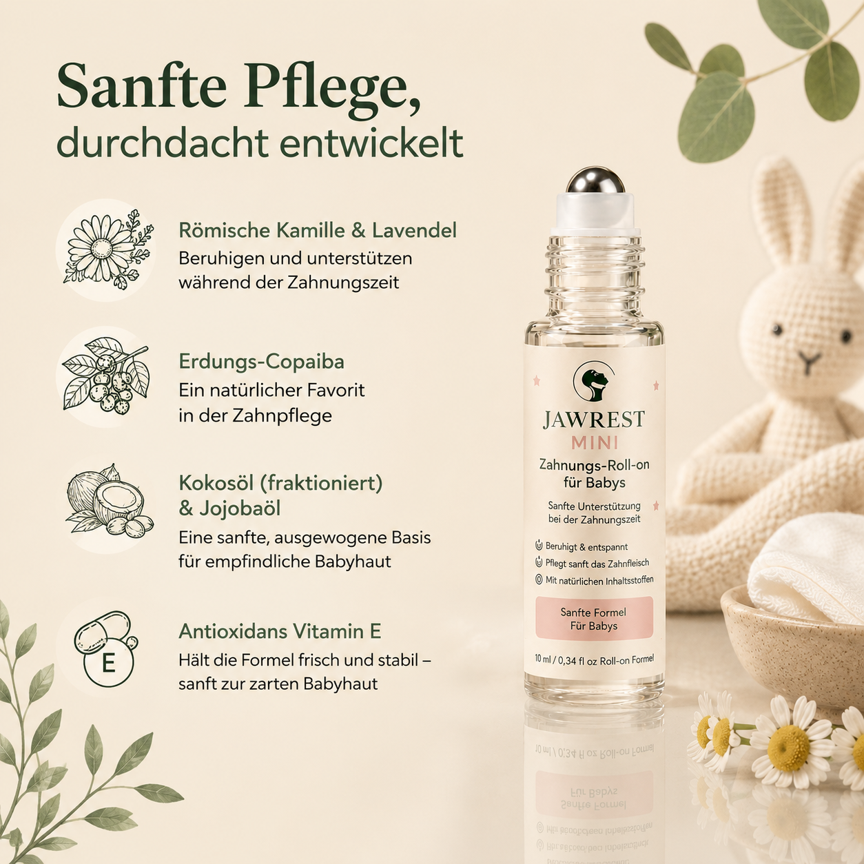JawRest Mini Zahnungs-Roll-on für Babys - 1+1 Gratis