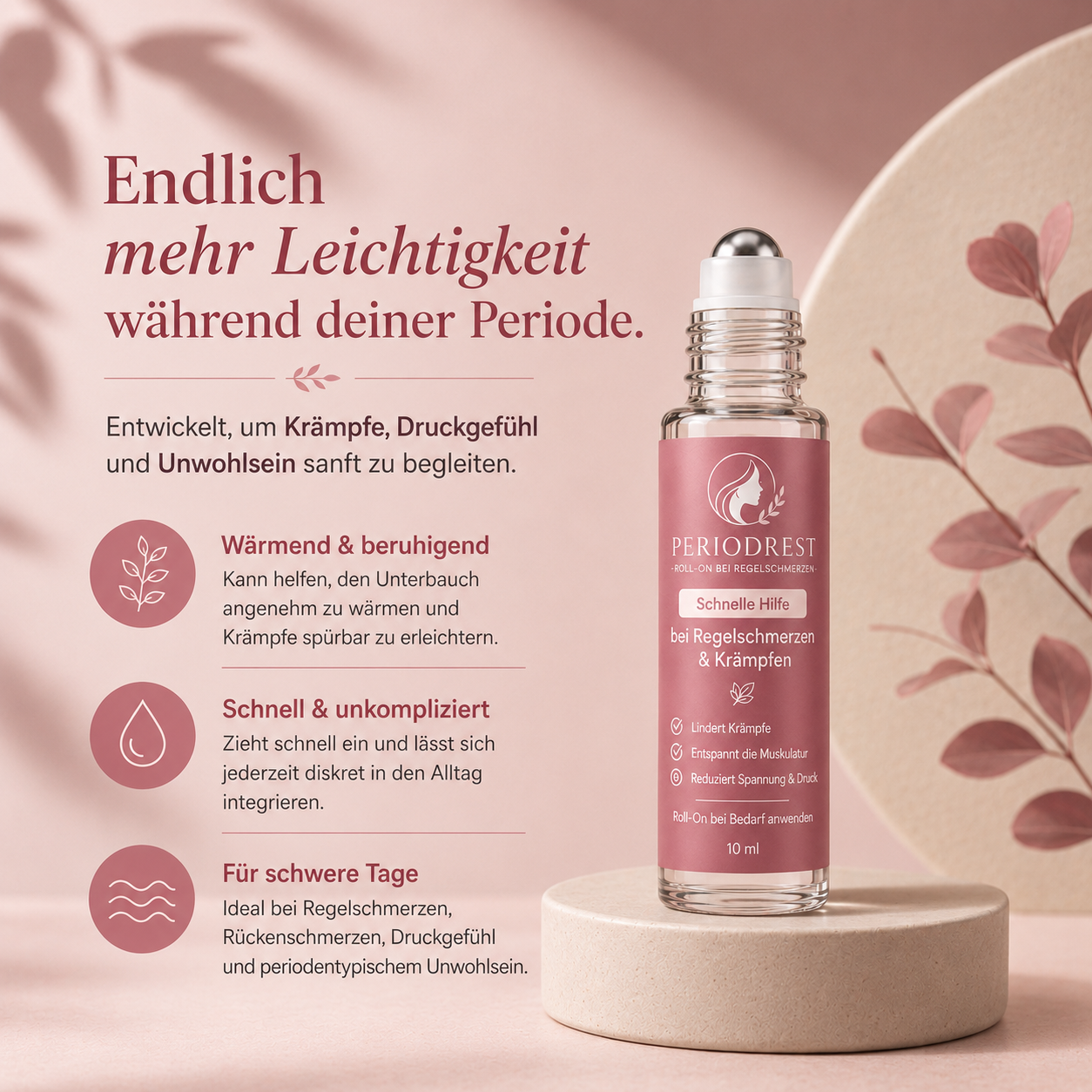 PeriodRest™ – 1+1 Gratis: Schnellhilfe bei Regelschmerzen & Unterleibskrämpfen