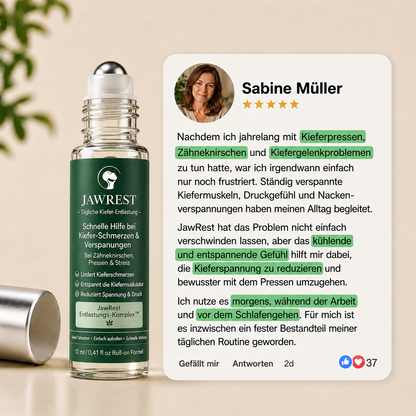 JawRest Daily™ – Die erste natürliche Schnellhilfe-Formel bei Kieferspannung & Bruxismus