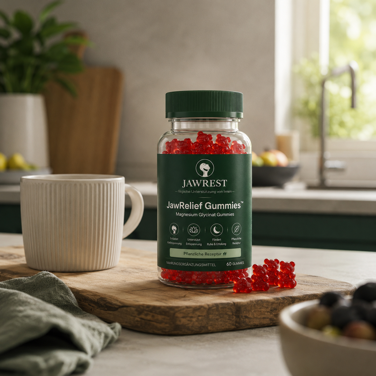 JawRelief Gummies™ | Magnesiumglycinat Fruchtgummis (60 Stück)