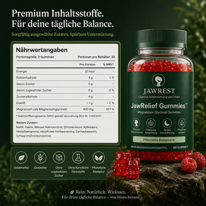 JawRelief Gummies™ | Magnesiumglycinat Fruchtgummis (60 Stück)